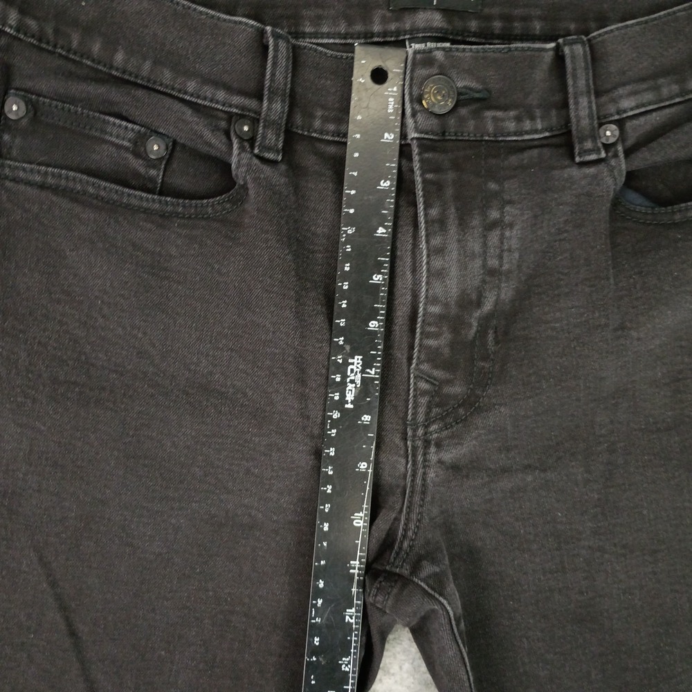 True Religion Mens 36 Rocco Relaxed Skinny Black Jeans Casual Stretch - Picture 12 of 14